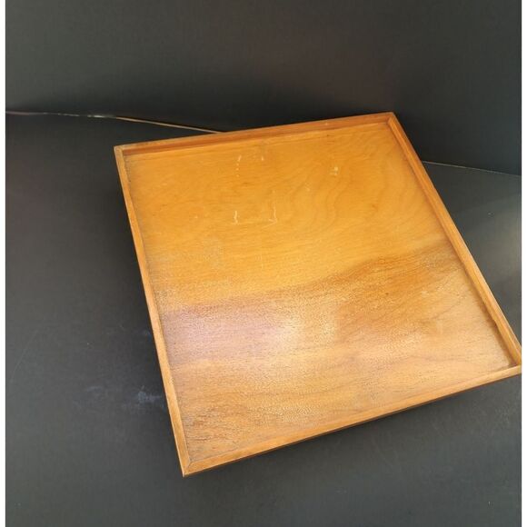 Vintage maple square wood lazy susan - Picture 8 of 9